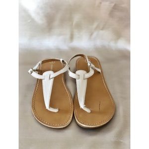 Kids White Buckle Sandals